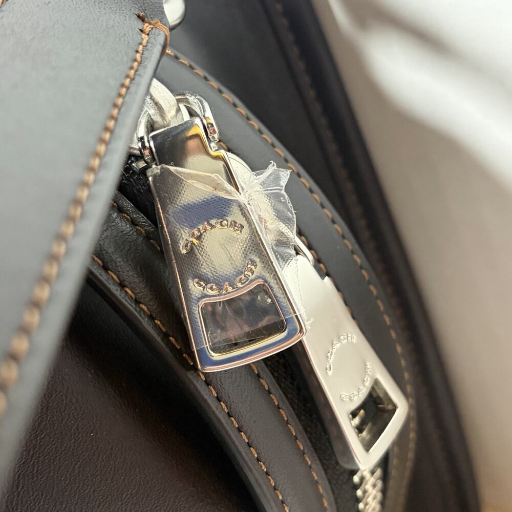 Coach Rogue 20 Black Glovetanned Leather Satchel Top Handle W/ Tags & Dust Bag - Picture 3 of 14